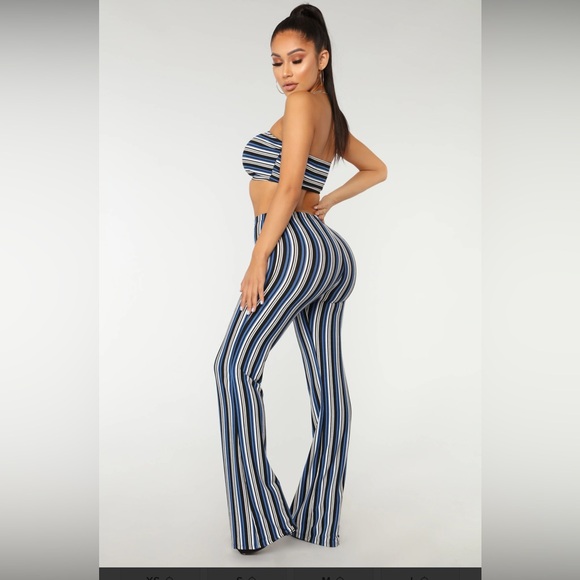 Striped Tube Top and Pants Set - Picture 2 of 3